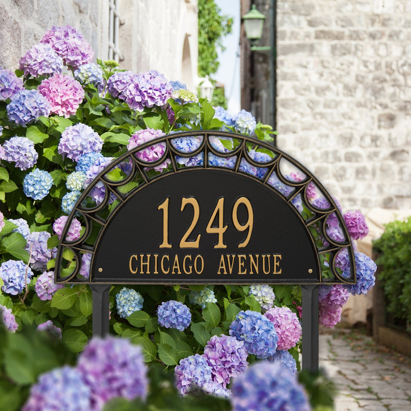 Plaque d'adresse sur 2 lignes Signature Series, Noir, Or, Oui