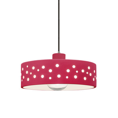 Coady 1-Light Pendant - Cerise - Antique Brass - Dedicated LED - Black Cord