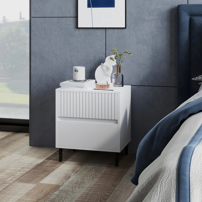 45cm W Manufactured Wood Bedside Table