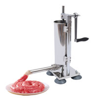 2in1 Sausage Stuffer Maker Meat Grinder Metal Meat Sausage Filling Machine  3 Nozzles Fixed on table Manual Sausage Maker Kitchen