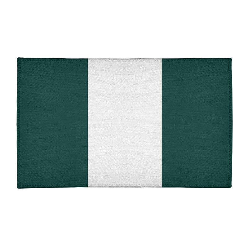 Tapis vert / blanc Oakland, Rectangle 4 pi x 6 pi