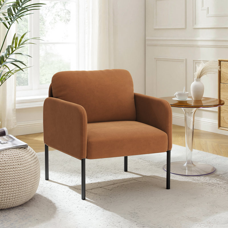 Velvet Armchair, Orange