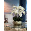 White Phalaenopsis Orchids In Gold Metal Bowie Bowl-1602634667