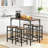 5-Piece Dining Table Set,Table & 4 Stools Set,Space Saving