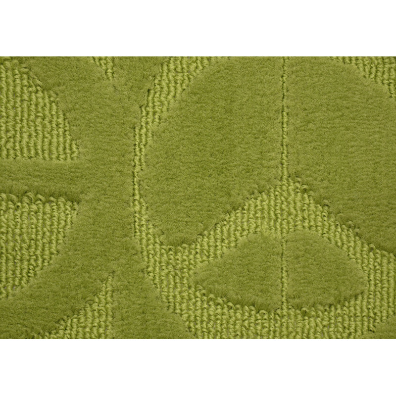 Tapis vert touffeté à motif géométrique Stach, Rectangle 7 pi 6 po x 9 pi 6 po