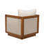 Fauteuil club d'extérieur, bois d'acacia et PVC-coated polyester