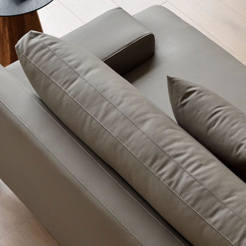 Canapé modulaire en similicuir, Gris, H 34,65 po x l 110,24 po x P 36,61 po
