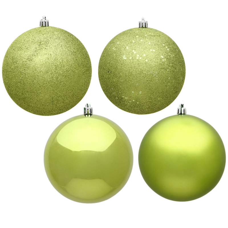 Holiday Décor Ball Ornament, 4" H x 4" W x 4" D, Lime