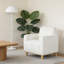 Chaise avec accoudoirs en tissu White Boucle