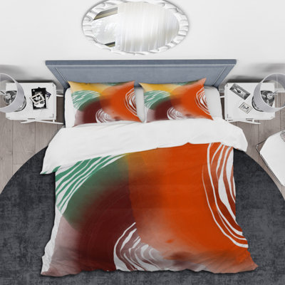 Ensemble de housse de couette en microfibre orange / vert
