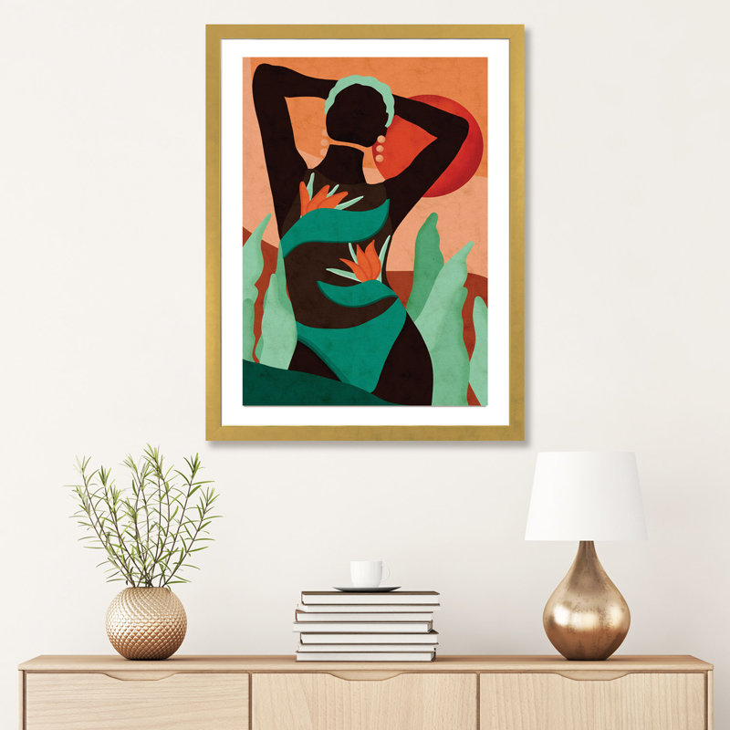 «Esperanza» par Reyna Noriega - reproduction d'art, H 32 po x l 24 po x P 1 po, Papier beaux-arts encadré doré