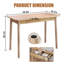 Bureaux naturels de 40 x 20 po Boho - petit bureau d'écriture avec tiroirs, coiffeuse de maquillage simple, bureau d'ordinateur, bureau en bois massif pour la chambre à coucher, le salon et le bureau