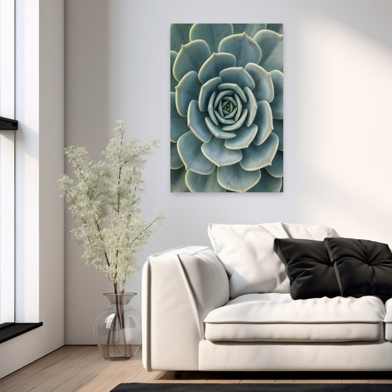 «Succulent Plant», art mural contemporain succulent, H 36 po x l 24 po