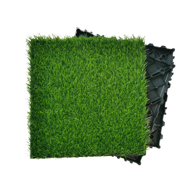 Carreau de terrasse en gazon artificiel emboîtable en plastique 12 po L x 12 po l, 36 pièces, vert