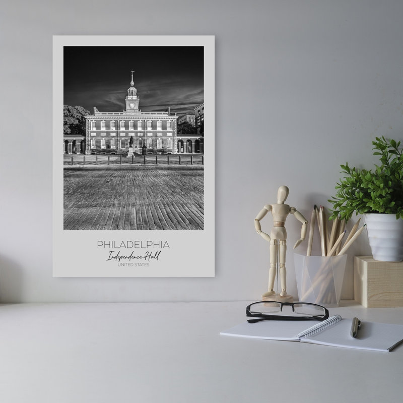 Independence Hall Philadelphia Contemporary Architecture City Wall Art Print 1 Piece Wrapped Canvas Wall Art