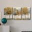 Golden Forest - Ensemble de 3 peintures sur toile tendue-23075089