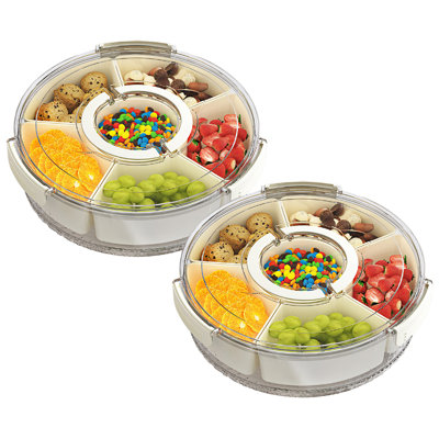 Divided Serving Tray with Lid and Handle