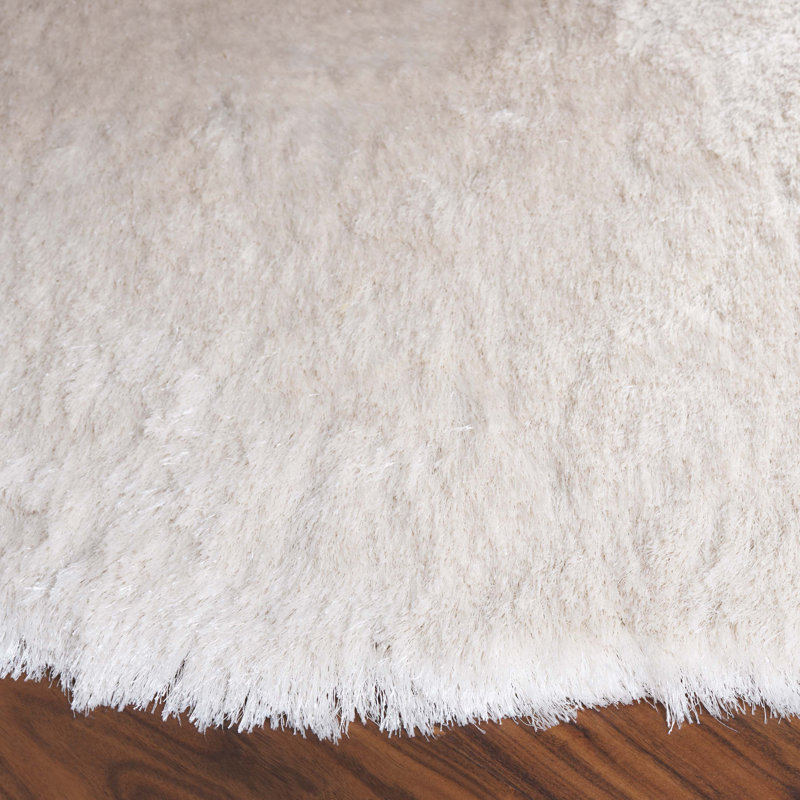Chamira Shag Hand Tufted Performance Abstract Rug, Round 7'