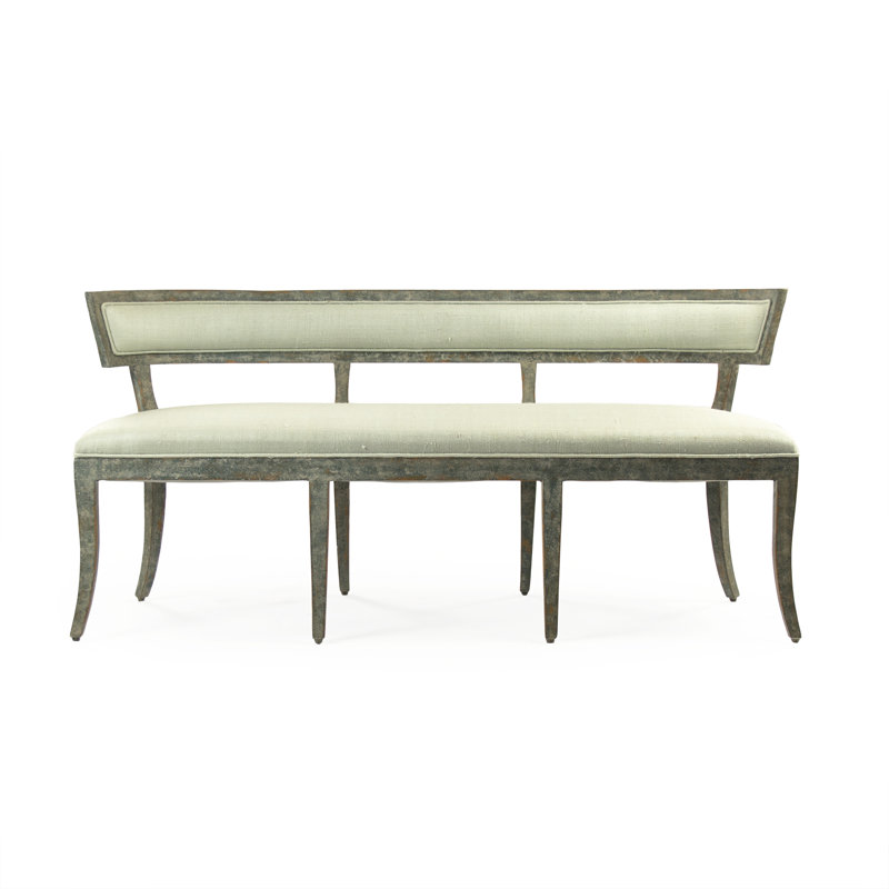 Upholstered Bench, Sage Green