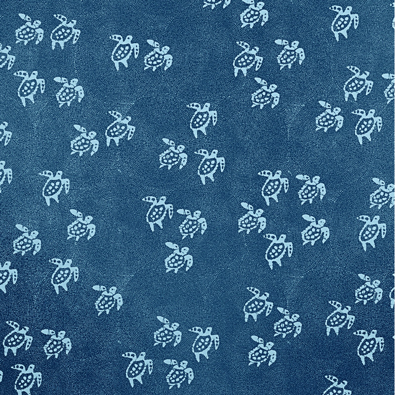Painted Turtles Indoor/Outdoor Fabric, Aegean