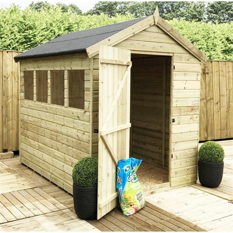 Souvenance 4 ft. W x 8 ft. D Solid Wood Garden Shed
