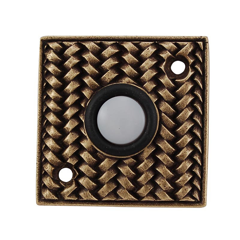 Cestino Push Button Doorbell, Antique Brass