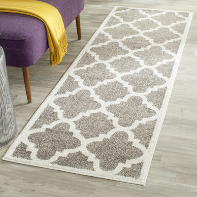 Tapis géométrique gris foncé / beige Ammundsen