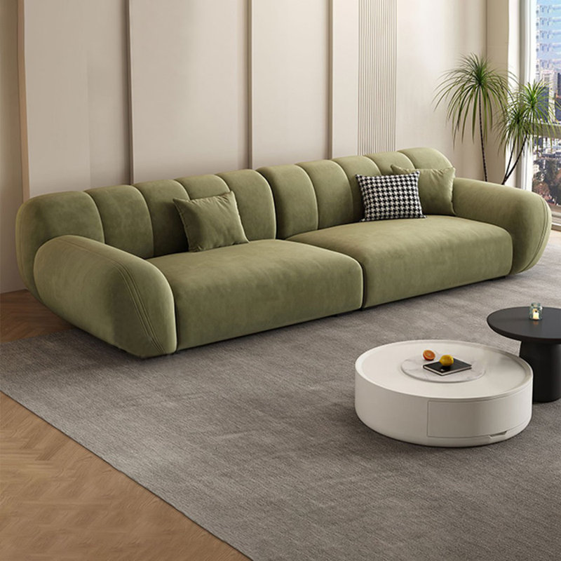 Coussin modulaire en polyester vert, 28,74 po H x 110,24 po L x 41,73 po P, 4, Vert
