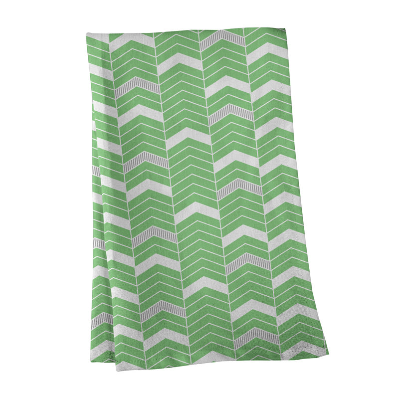 Stephenie Tea Towel Kitchen Towel, Green/Gray, Cotton Twill