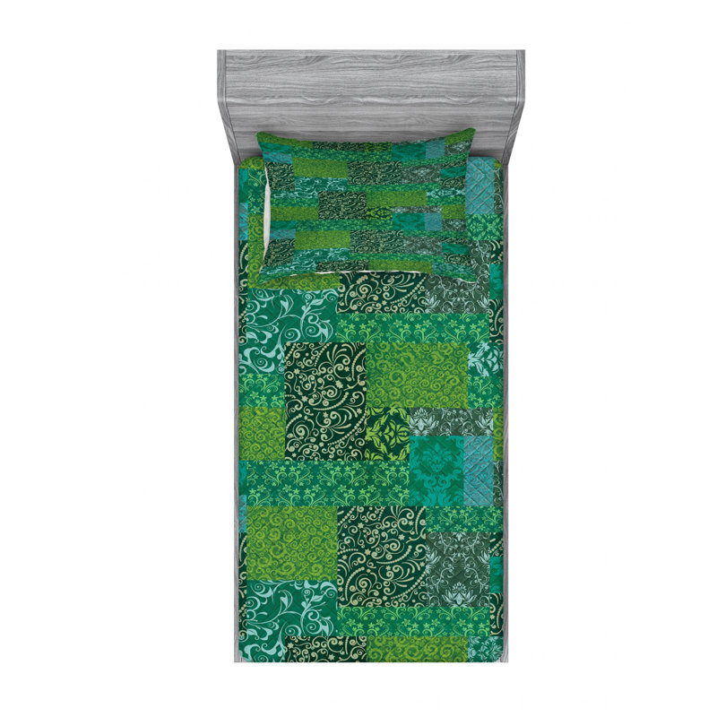 Microfiber Floral Sheet Set, Twin XL Sheet Set with Fitted Sheet