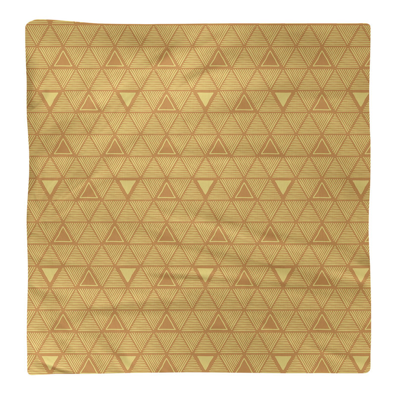 Serviette de table en coton à triangles dessinés à la main, Orange/jaune, H 0,1 po x l 22 po x P 22 po