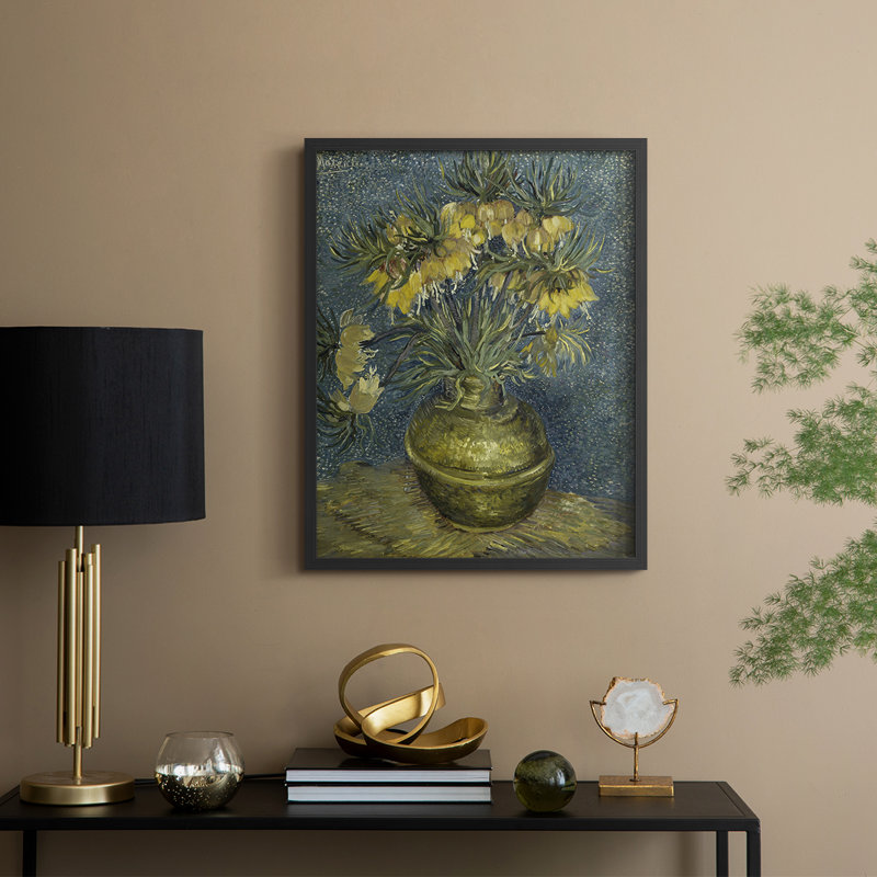 «Vintage Floral Print», impression encadrée CCLI - bois massif, H 21 po x l 17 po, Noir, noir, noir, noir