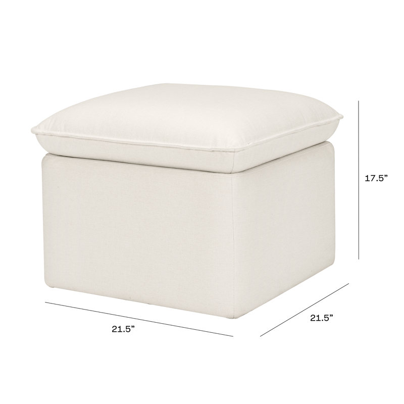 Cali Storage Ottoman, Cream Polyester