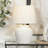 Frasilus Cement Stone Pot Inspired White Table Lamp with Textured Exterior