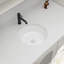 Lavabo de salle de bain rond encastré 15 po en céramique blanche avec trou de trop-plein