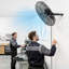 Ventilateur mural, ventilateur mural de 18 po, 3 vitesses, longue distance de circulation d'air, angle de rotation réglable, commande mécanique, puissant pour l'industrie, commercial, garage, atelier, gymnase