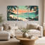 "Tropical Beach Sunset" avec palmiers et océan, ensemble de 3 toiles-131252413