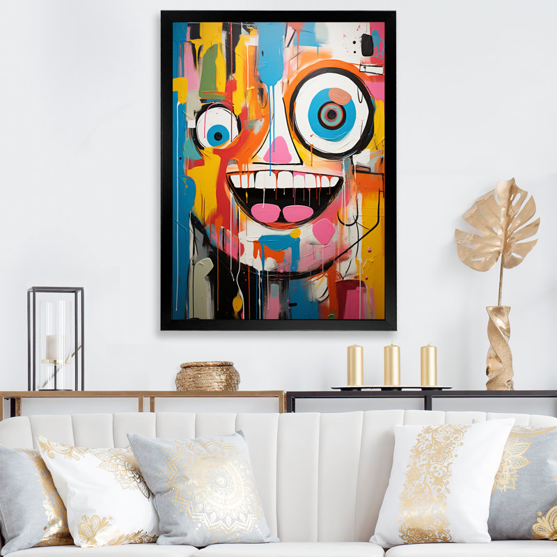 Leondra Pop Art Modern Robot V - impression, Cadre photo noir, H 20 po x l 12 po x P 1 po