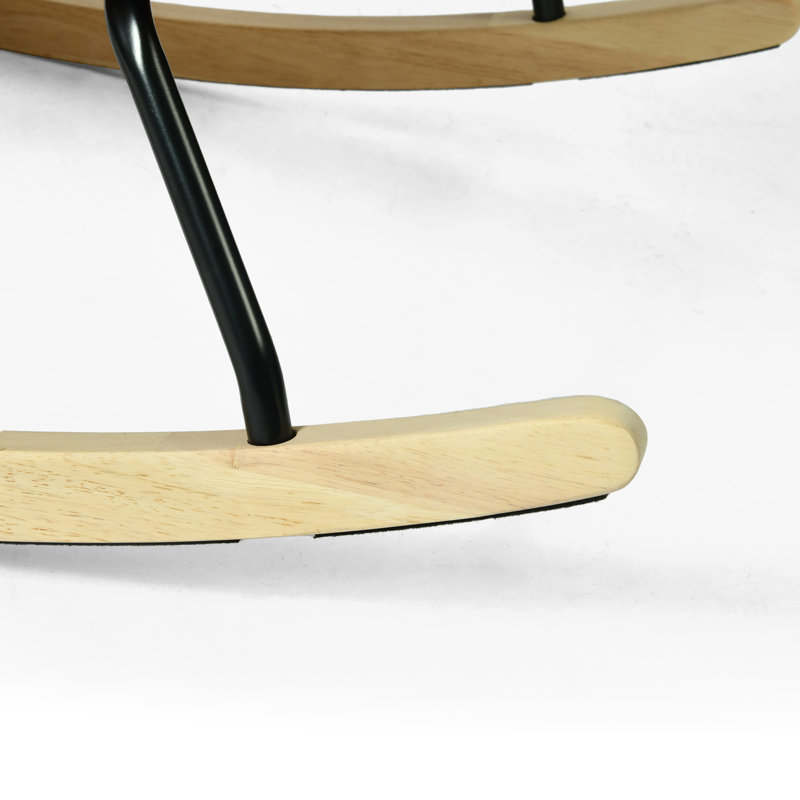 Ensemble de 2 fauteuils à bascule modernes rembourrés avec base en bois d'hévéa pour salon, chambre et chambre d'enfant, vert sauge