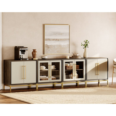 Buffet moderne en cuir texturé WAMPAT