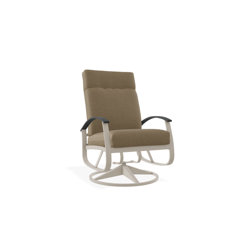 Belle Isle Outdoor Rocker Chair, Spectrum Peacock Sunbrella® Plainweave, Classic Graphite P30, Textured Snow