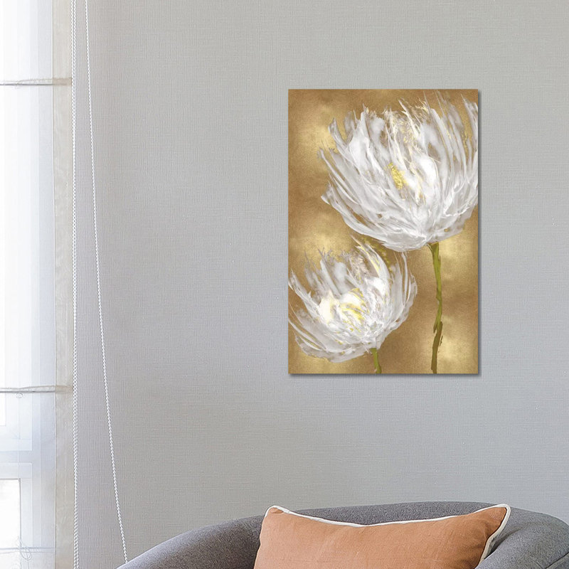 Tulips on Gold II 1 Piece Wall Art on Canvas, 66.04 cm H x 45.72 cm W x 1.91 cm D, Wrapped Canvas