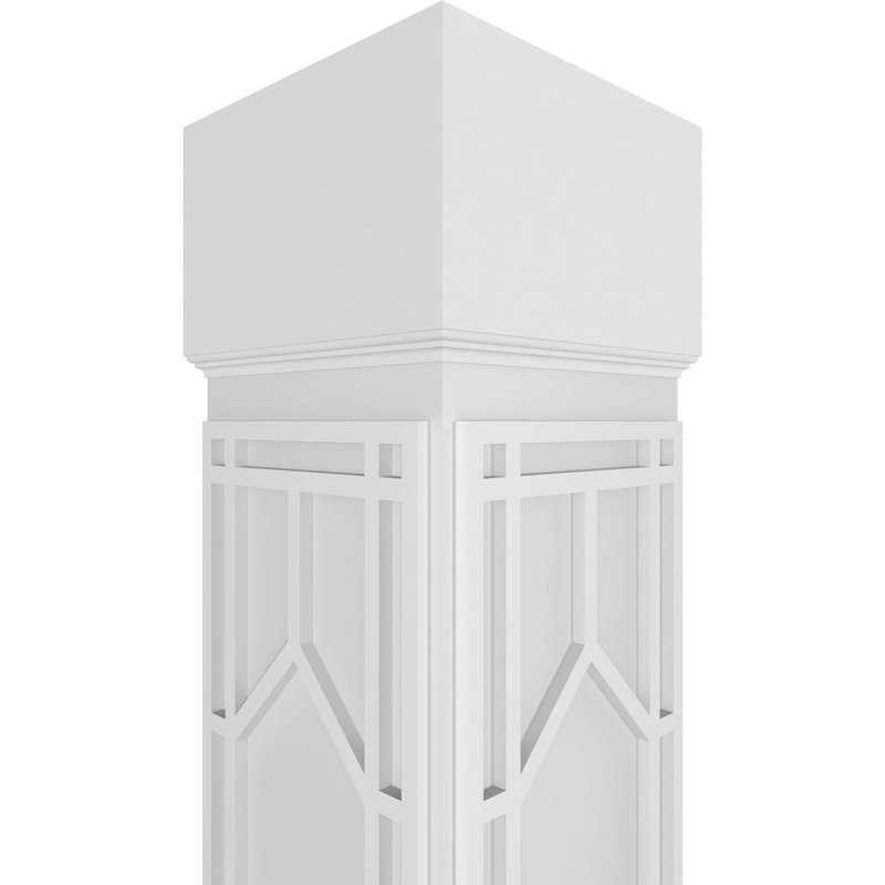 Craftsman Classic Square Non-Tapered Shaker Fretwork Column, 120" H x 11.625" W x 11.625" D