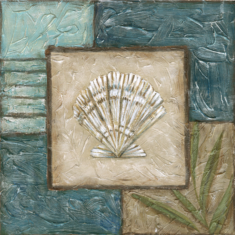 Large Shell Montage II by Chariklia Zarris - Wrapped Canvas Painting, 30cm H x 30cm W x 3.8cm D