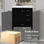 Armoire de salle de bain moderne 30 po, finition noire, comptoir en bois massif +, 3 tiroirs et porte à fermeture douce-853672824