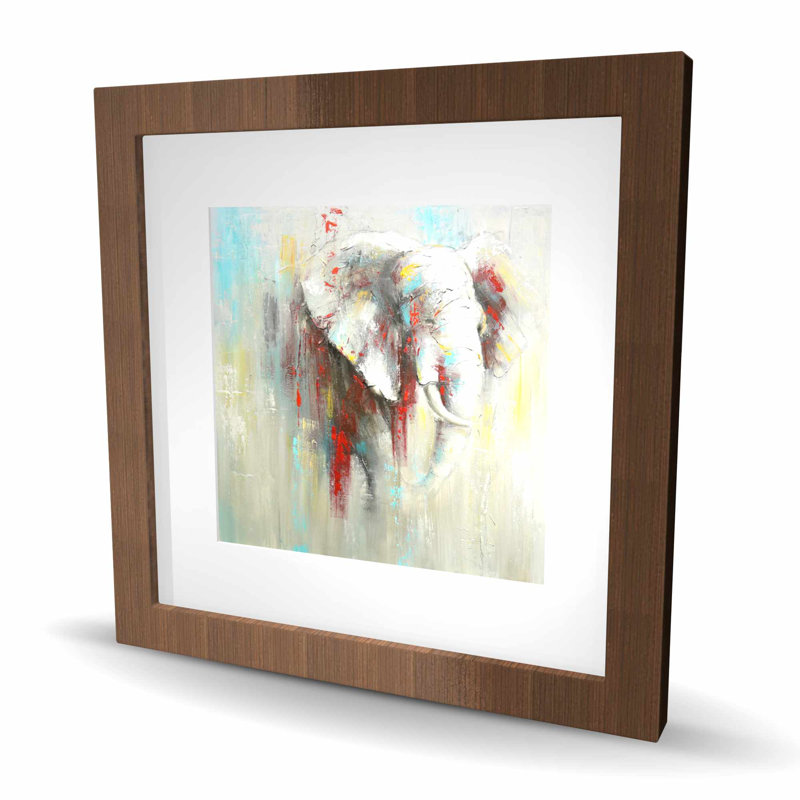 Abstract Elephant with Paint Splash | Framed Matted Print