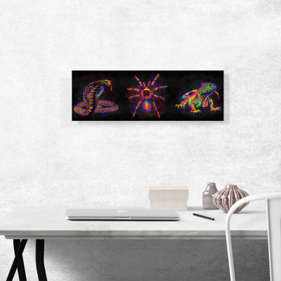 Cobra Snake Tarantula Spider Iguana Lizard - Wrapped Canvas Panoramic Graphic Art