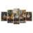 Yellow Blue Autumn Gathering Gnome - Gnome Wall Art Set