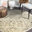 Tapis rond gris / crème / bleu en laine touffeté à la main -1419535873