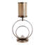 Bougeoir ouragan moderne en verre avec petite sphère et base à double anneau-130543049